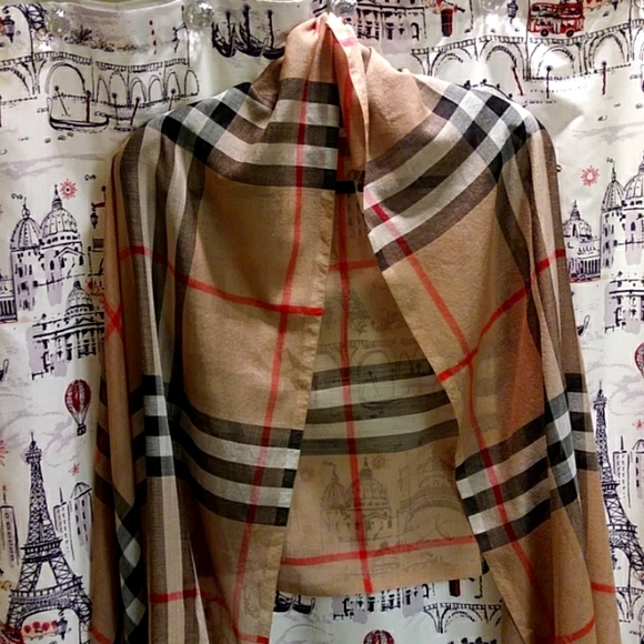 Burberry Accessories - Authentic Burberry Silk/ Wool Scarf